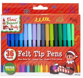 DUE AUG/SEPT Pack 36 Elf Felt Tip Pens