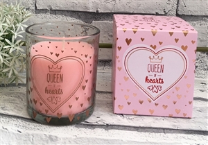 Queen Of Hearts Rose And Prosecco Candle Pink Box 8cm