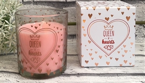 Queen Of Hearts Rose And Prosecco Candle White Box 8cm