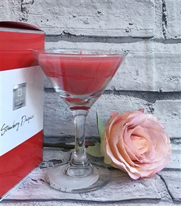 Cocktail Glass Candle – Strawberry Daqueri 13cm