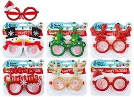 6asst  Novelty Xmas Glasses