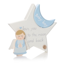 Star And Moon Plaque Blue