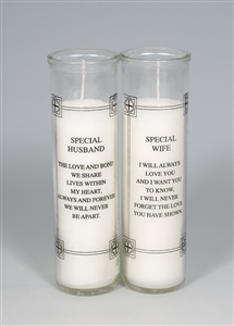 Glass Grave Candle Husband/Wife - 2 Assorted