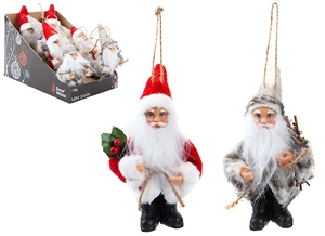 Mini Hanging Santa Decoration 13cm 2 Assorted Priced Individually