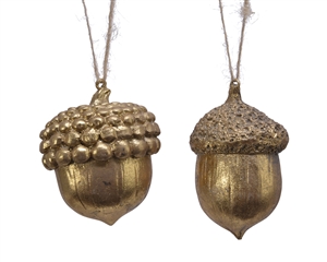 Acorn Christmas Tree Decorations 2 Assorted 8cm