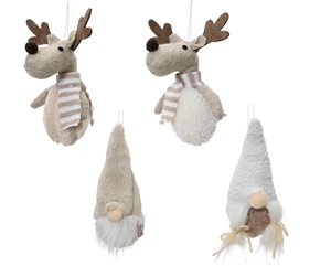 4asst Hanging Plush Festive Friend 14cm