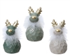 3asst Ceramic Rustic Ball Reindeer 16cm