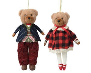 2asst Plush Hanging Bears 18cm