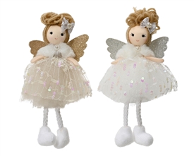 2asst Plush Angel Decoration 18cm