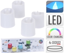 Set Of 4 Colour Changing Tealights