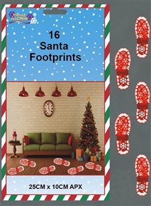 Fun Santa Footprints 16 in a Pack