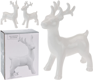 Standing Porcelain Reindeer 13cm 2 Assorted