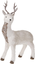 Standing White Glitter Deer 40cm - 2 Asst