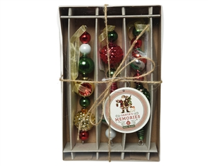 Garland of Glass Shiney Baubles Box Of 3 15cm