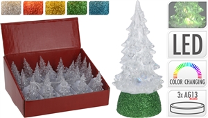 LED Christmas Tree With Glitter Base 5 Assorted