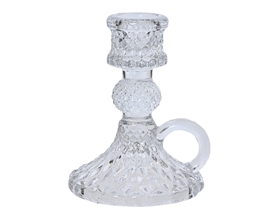 Glass Dinner Candle Holder 10.4cm