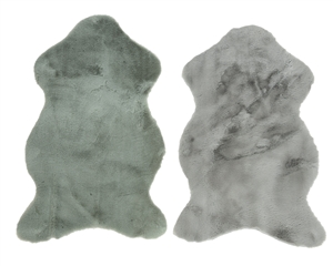 Faux Sheepskin Rug 50x90cm Green and Grey Assorted