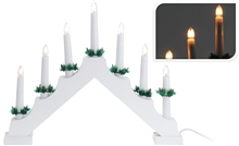 White Wood Candle Bridge With 7 LED Candles