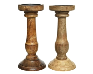 Mangowood Candleholder 2 Assorted 25cm