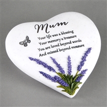Thoughts Of You Heart Lavender Stone Mum 15cm