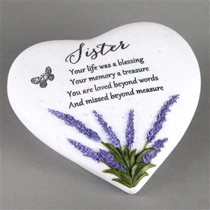 Thoughts Of You Lavender Stone Heart Sister