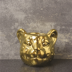 Leopard Head Candle Pot 12cm