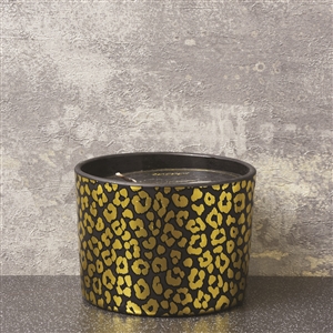 2 Wick Candle Pot With Leopard Spots