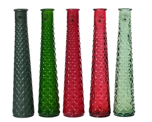 5asst Recycled Glass Tapered Vase 26.5cm