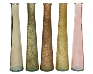 Recycled Glass Skinny Vase 5 Asst