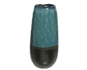 Stoneware Vase with Reactive Green Glaze 27cm