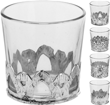 Glass Tealight With Silver Decor 4 Assorted 5cm