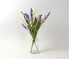 Lavender Arrangement In A Glass Vase 40cm