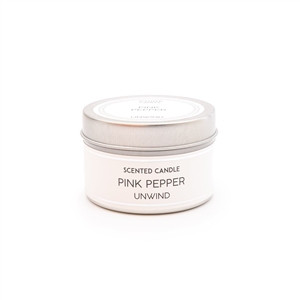 Silver Tin Candle - Pink Pepper Unwind  6cm