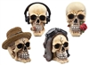 4asst Medium Skull Ornaments 9cm