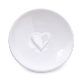 Ceramic Soap Dish With Embosses Heart 12cm