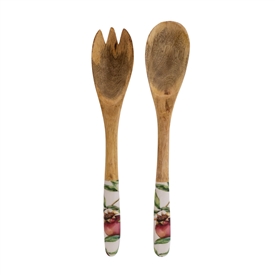 Fork/Spoon Set With Enamel Handle 31cm