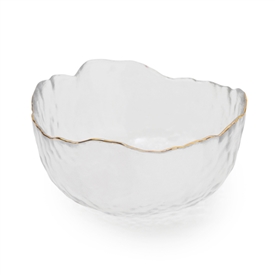 Large Textured Glass Bowl - Clear 20cm