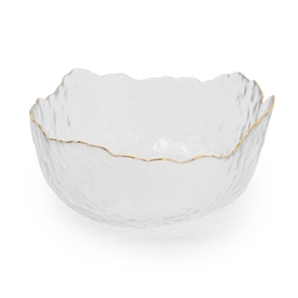 Medium Textured Glass Bowl - Clear 13cm