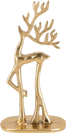 Standing Gold Metal Reindeer 20cm
