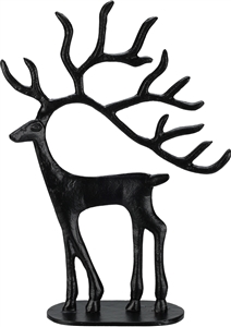 Standing Black Metal Reindeer 31cm