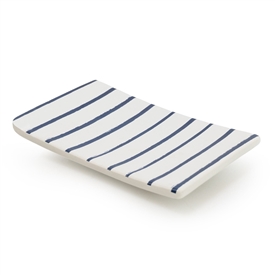 Blue & White Stripe Soap Dish 14cm