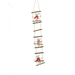 Hanging Felt Mice On Ladder 68cm
