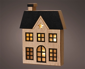 LED Wooden House 15cm