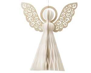 Small Hanging Paper Angel With Magnetic Closure  15cm