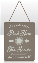 Laundry Push Here Sign