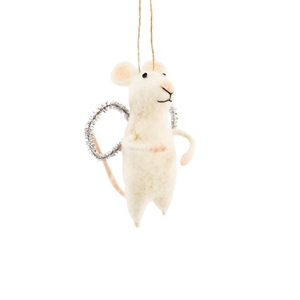 Hanging Felt Mouse Angel 11cm