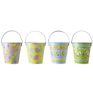 Easter Tin Buckets 4 Assorted
