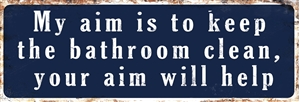 Large Metal Sign - Bathroom Clean 50.8cm