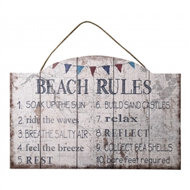 Large MDF Beach Rules Sign 60cm