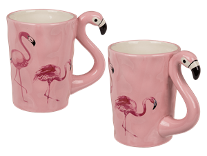 Pretty Pink Ceramic Mug Flamingo Design 11cm